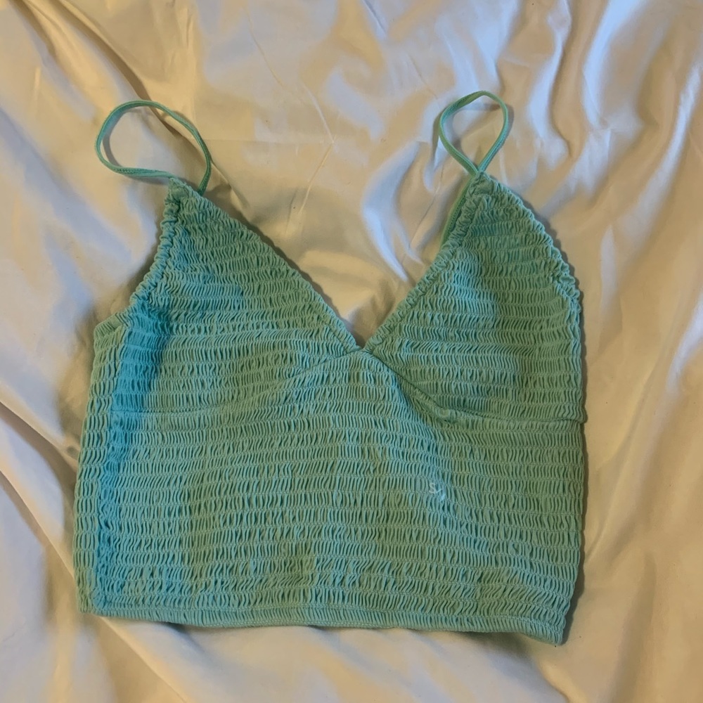 Teal tank top/crop top